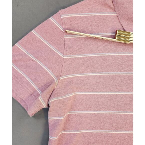 Brooks Brothers Polo Shirt Mens Slim XXL Slim Pink Striped Performance Preppy - Picture 6 of 16